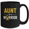 Aunt Of A Warrior Childhood Cancer Awareness Family Ribbon Mug | teecentury