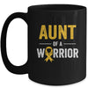 Aunt Of A Warrior Childhood Cancer Awareness Family Ribbon Mug | teecentury