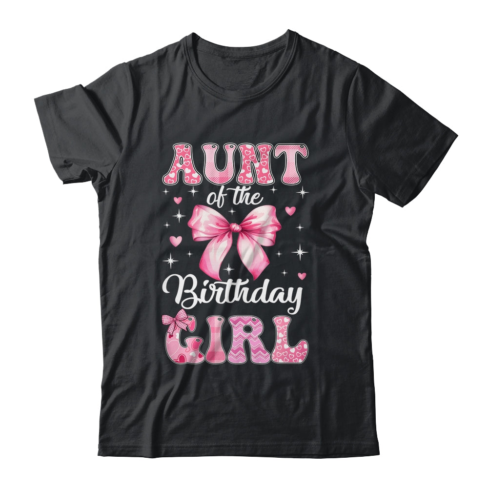 Aunt Of Birthday Girl Coquette Bow Matching Family Shirt & Hoodie | teecentury