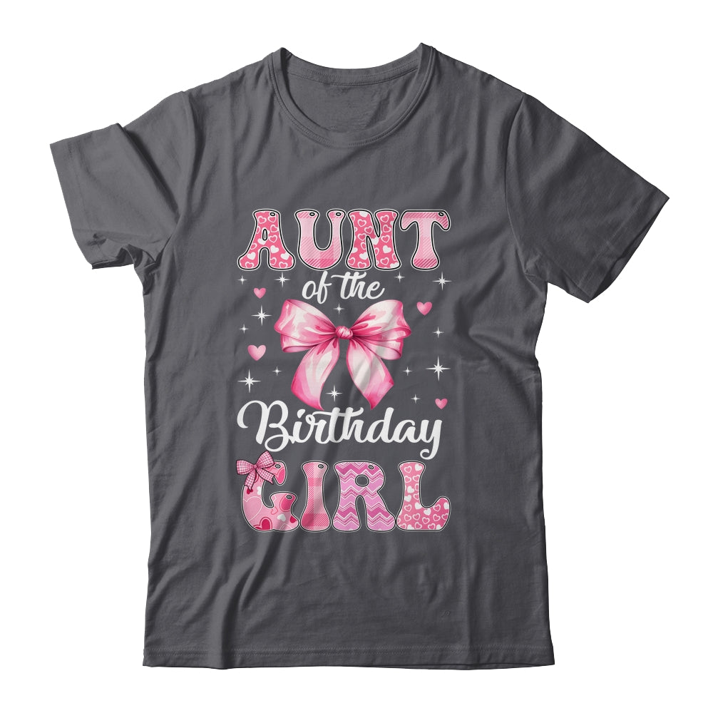 Aunt Of Birthday Girl Coquette Bow Matching Family Shirt & Hoodie | teecentury