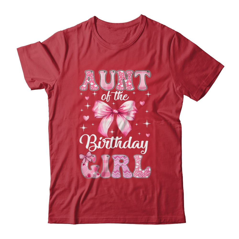 Aunt Of Birthday Girl Coquette Bow Matching Family Shirt & Hoodie | teecentury