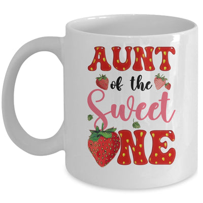 Aunt Of Sweet One Strawberry Frist 1st Birthday Girl Mug | teecentury