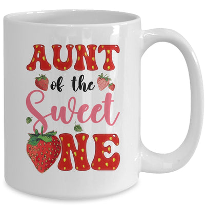 Aunt Of Sweet One Strawberry Frist 1st Birthday Girl Mug | teecentury
