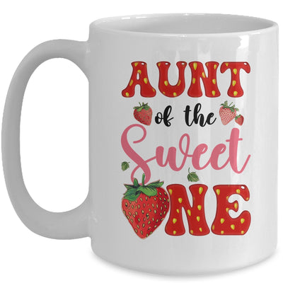Aunt Of Sweet One Strawberry Frist 1st Birthday Girl Mug | teecentury