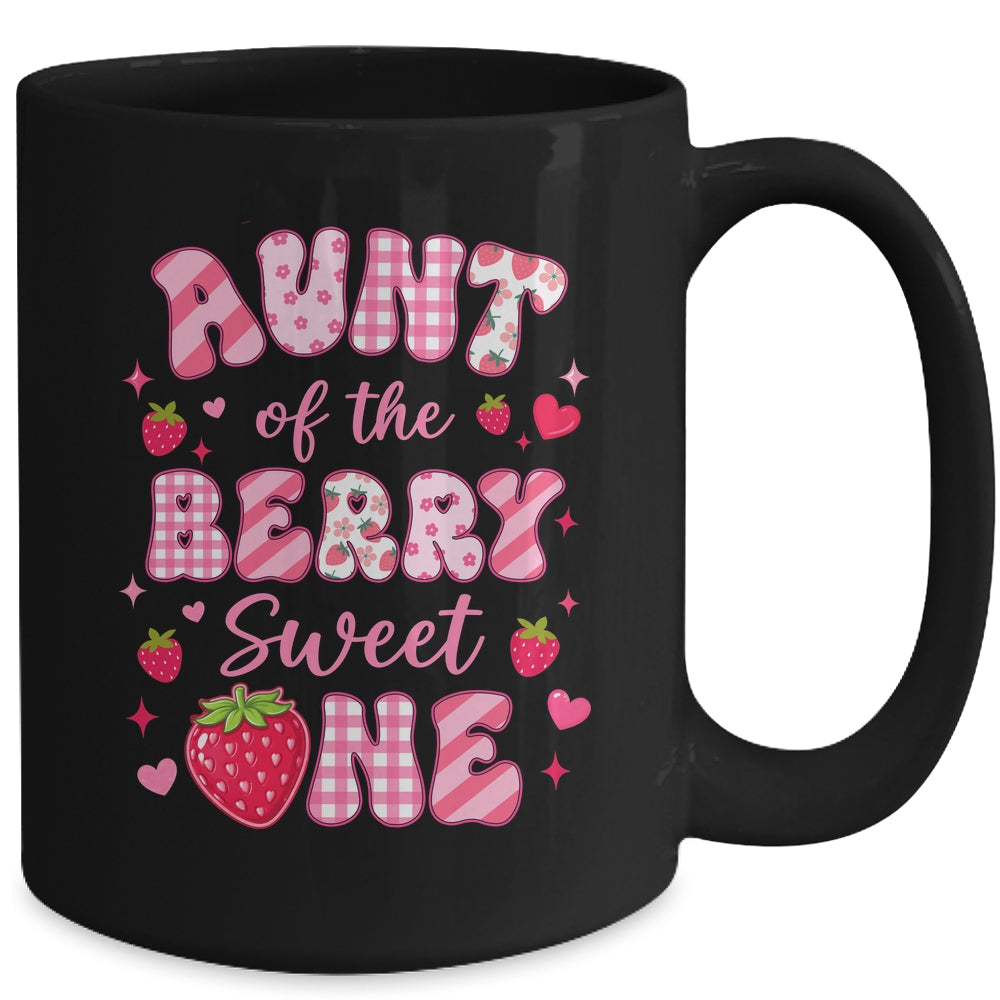 Aunt Of The Berry Sweet One Strawberry First Birthday Mug | teecentury