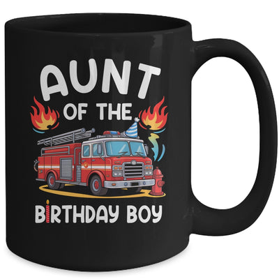 Aunt Of The Birthday Boy Fire Truck Firefighter 1st Party Mug | teecentury