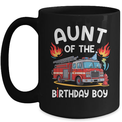 Aunt Of The Birthday Boy Fire Truck Firefighter 1st Party Mug | teecentury