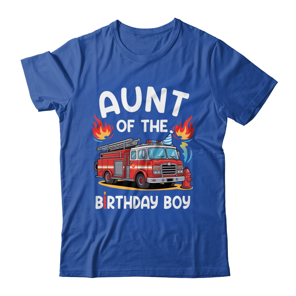 Aunt Of The Birthday Boy Fire Truck Firefighter 1st Party Shirt & Hoodie | teecentury