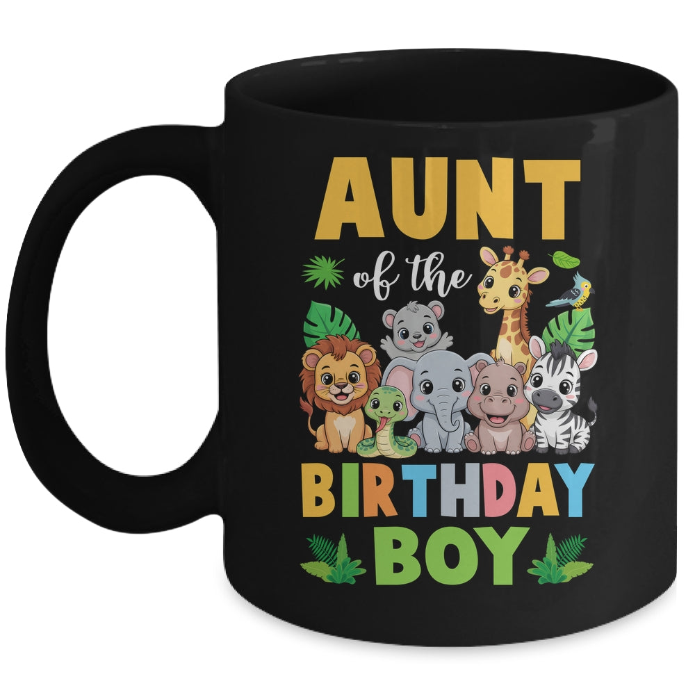 Aunt Of The Birthday Boy Kids Safari Jungle Animal Mug | teecentury