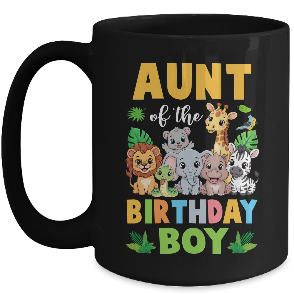 Aunt Of The Birthday Boy Kids Safari Jungle Animal Mug | teecentury