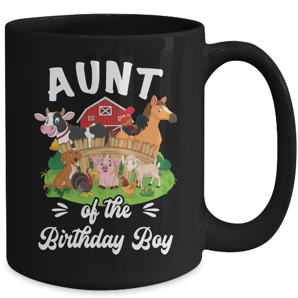 Aunt Of The Birthday Boy Party Cow Farm 1st Birthday Party Mug | teecentury