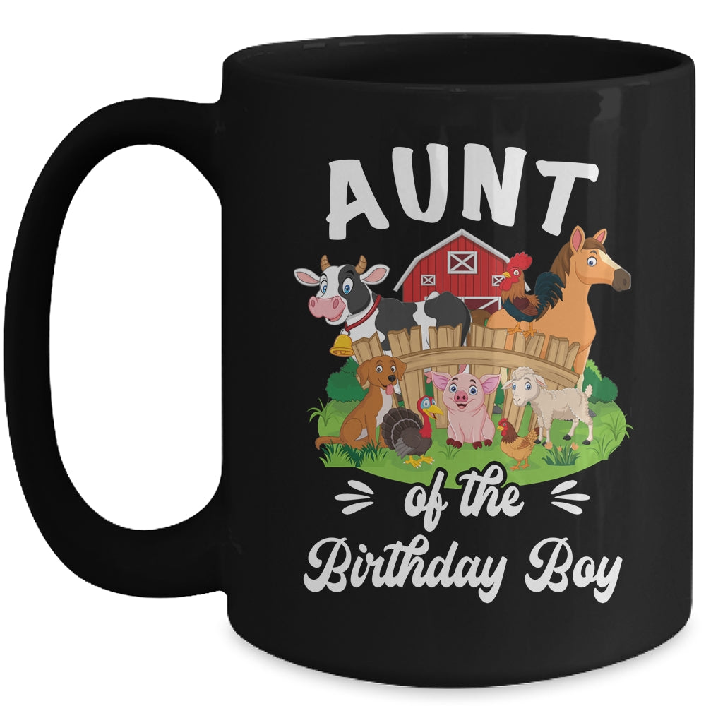 Aunt Of The Birthday Boy Party Cow Farm 1st Birthday Party Mug | teecentury