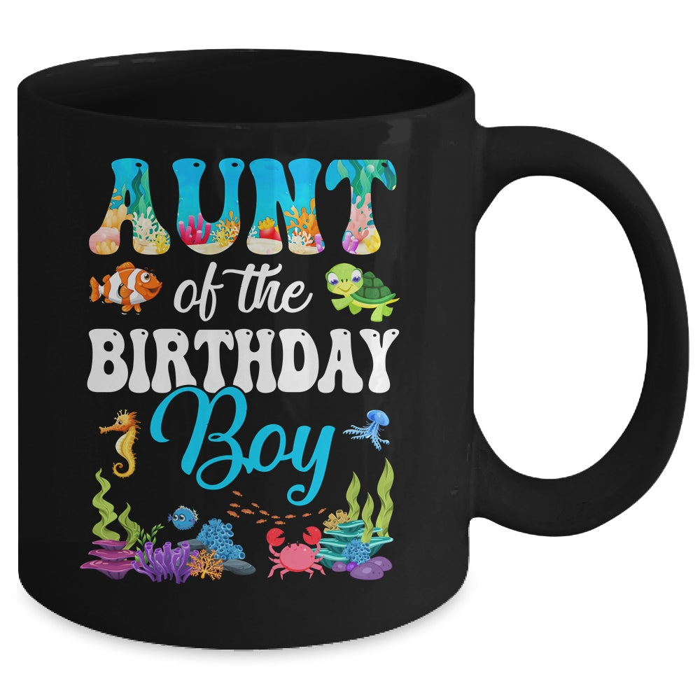 Aunt Of The Birthday Boy Sea Fish Ocean Aquarium Party Mug | teecentury