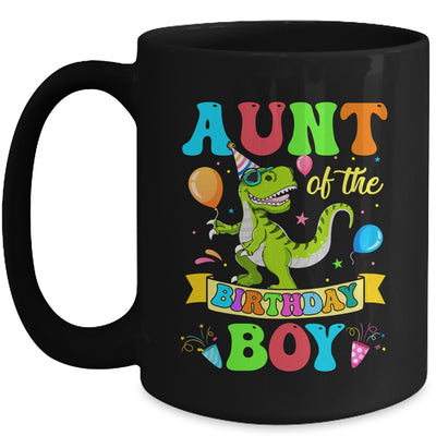 Aunt Of The Birthday Boy T-Rex Dinosaur Birthday Party Mug | teecentury