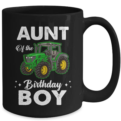 Aunt Of The Birthday Boy Tractors Farm Party Farmer Mug | teecentury