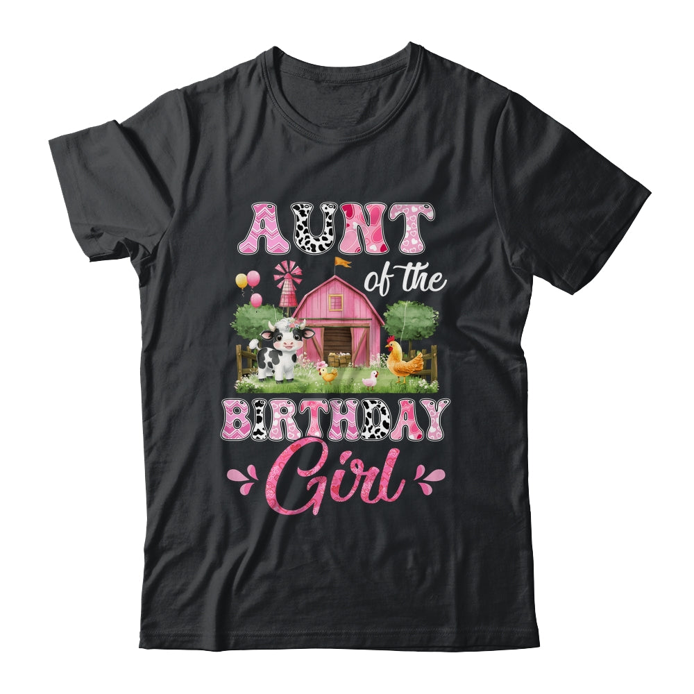 Aunt Of The Birthday Girl 1st Birthday Cow Farm Family Shirt & Hoodie | teecentury