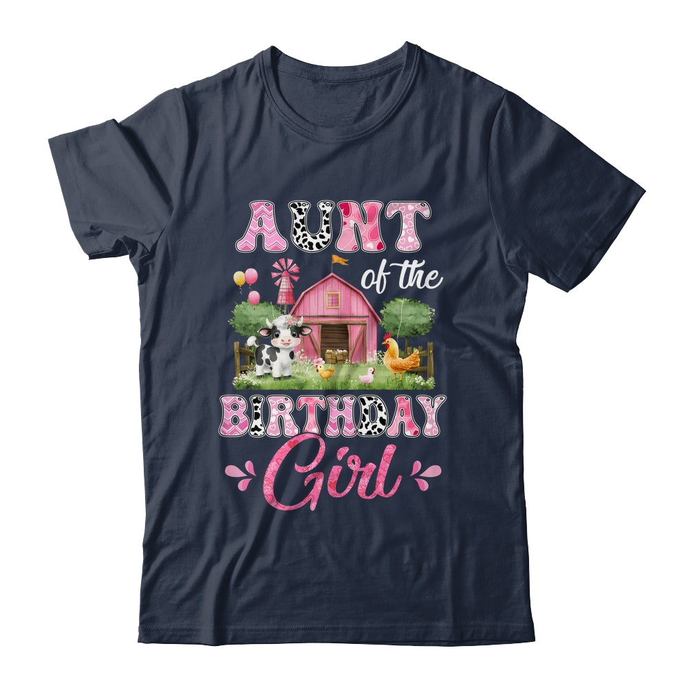 Aunt Of The Birthday Girl 1st Birthday Cow Farm Family Shirt & Hoodie | teecentury