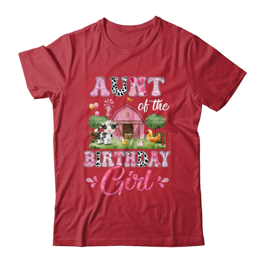 Aunt Of The Birthday Girl 1st Birthday Cow Farm Family Shirt & Hoodie | teecentury