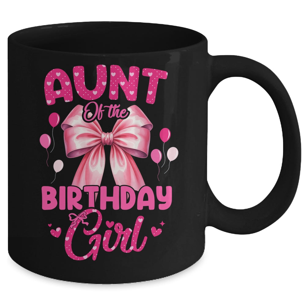 Aunt Of The Birthday Girl Coquette Bow Matching Family Mug | teecentury