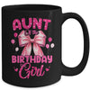 Aunt Of The Birthday Girl Coquette Bow Matching Family Mug | teecentury