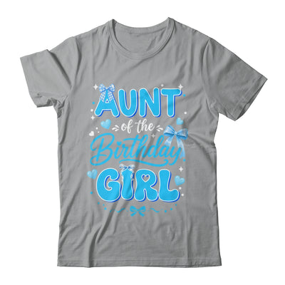 Aunt Of The Birthday Girl Family Coquette Bow Blue Cute Shirt & Hoodie | teecentury