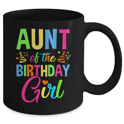 Aunt Of The Birthday Girl Glows Retro 80's Party Family Mug | teecentury