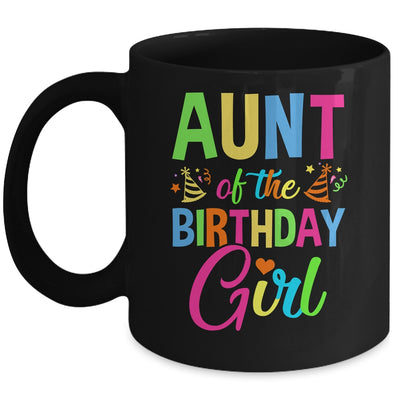 Aunt Of The Birthday Girl Glows Retro 80's Party Family Mug | teecentury