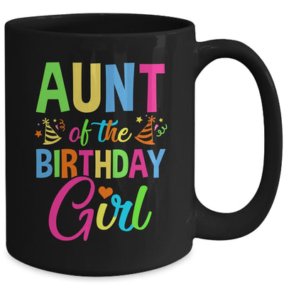 Aunt Of The Birthday Girl Glows Retro 80's Party Family Mug | teecentury