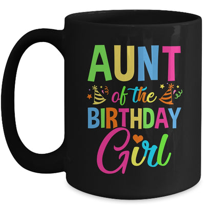 Aunt Of The Birthday Girl Glows Retro 80's Party Family Mug | teecentury