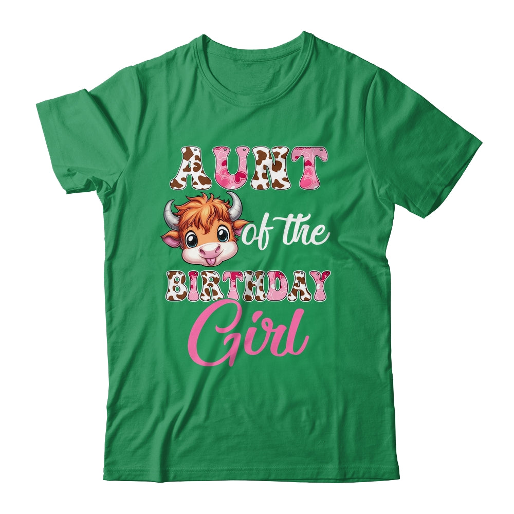 Aunt Of The Birthday Girl Highland Cow Farm 1st Birthday Shirt & Hoodie | teecentury
