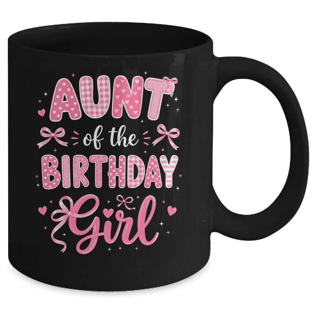 Aunt Of The Birthday Girl Matching Pink Coquette Bow Mug | teecentury