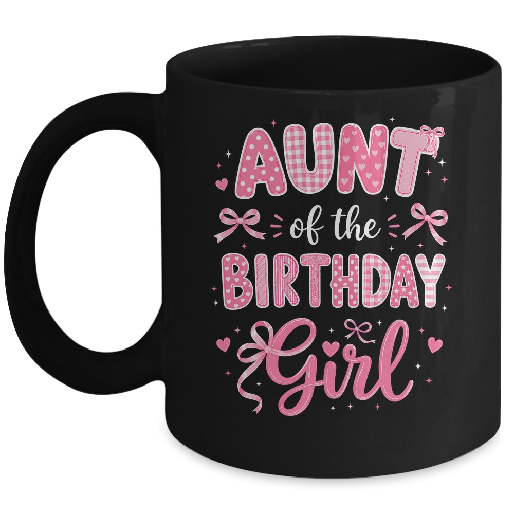 Aunt Of The Birthday Girl Matching Pink Coquette Bow Mug | teecentury