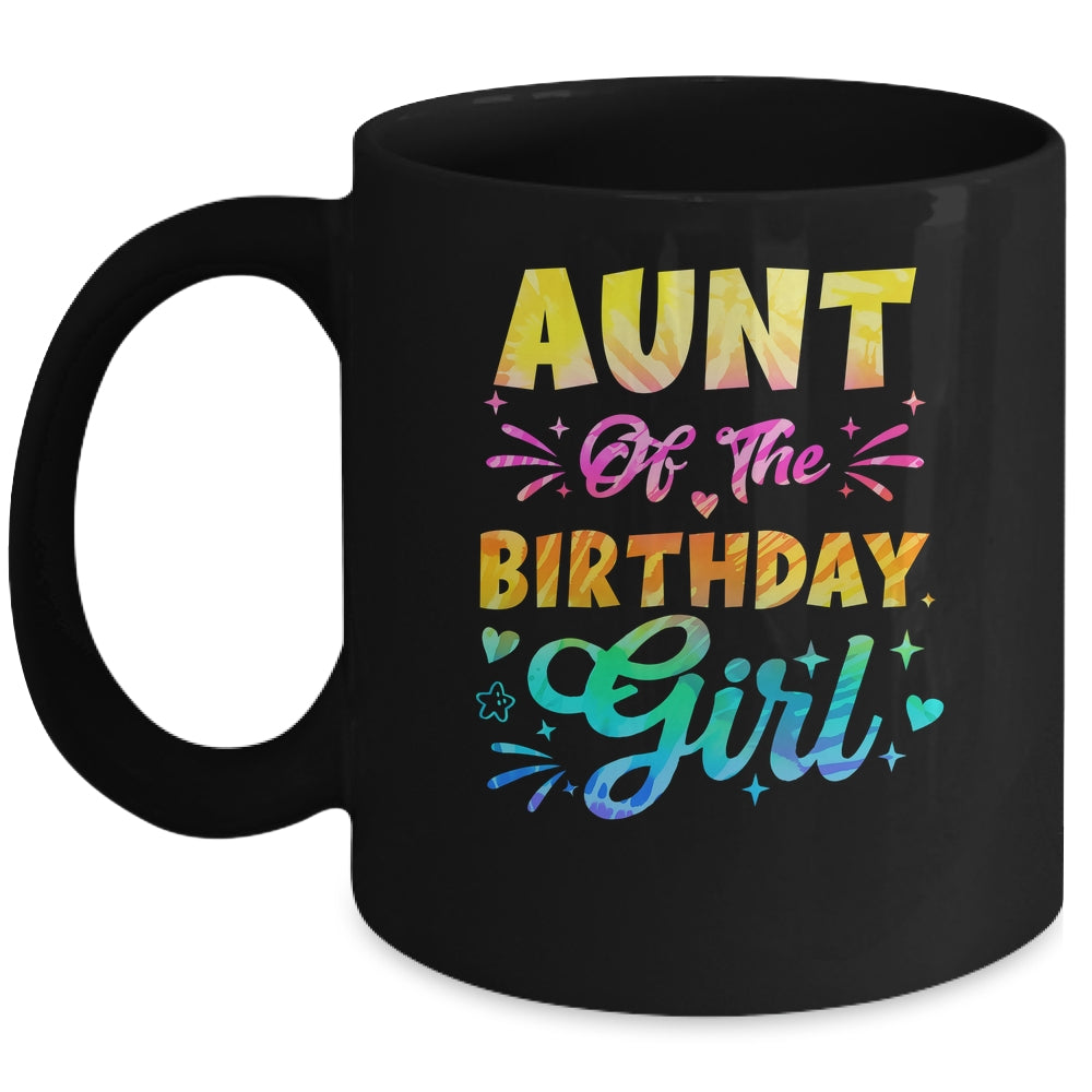 Aunt Of The Birthday Girl Tie Dye 1st Birthday Family Mug | teecentury