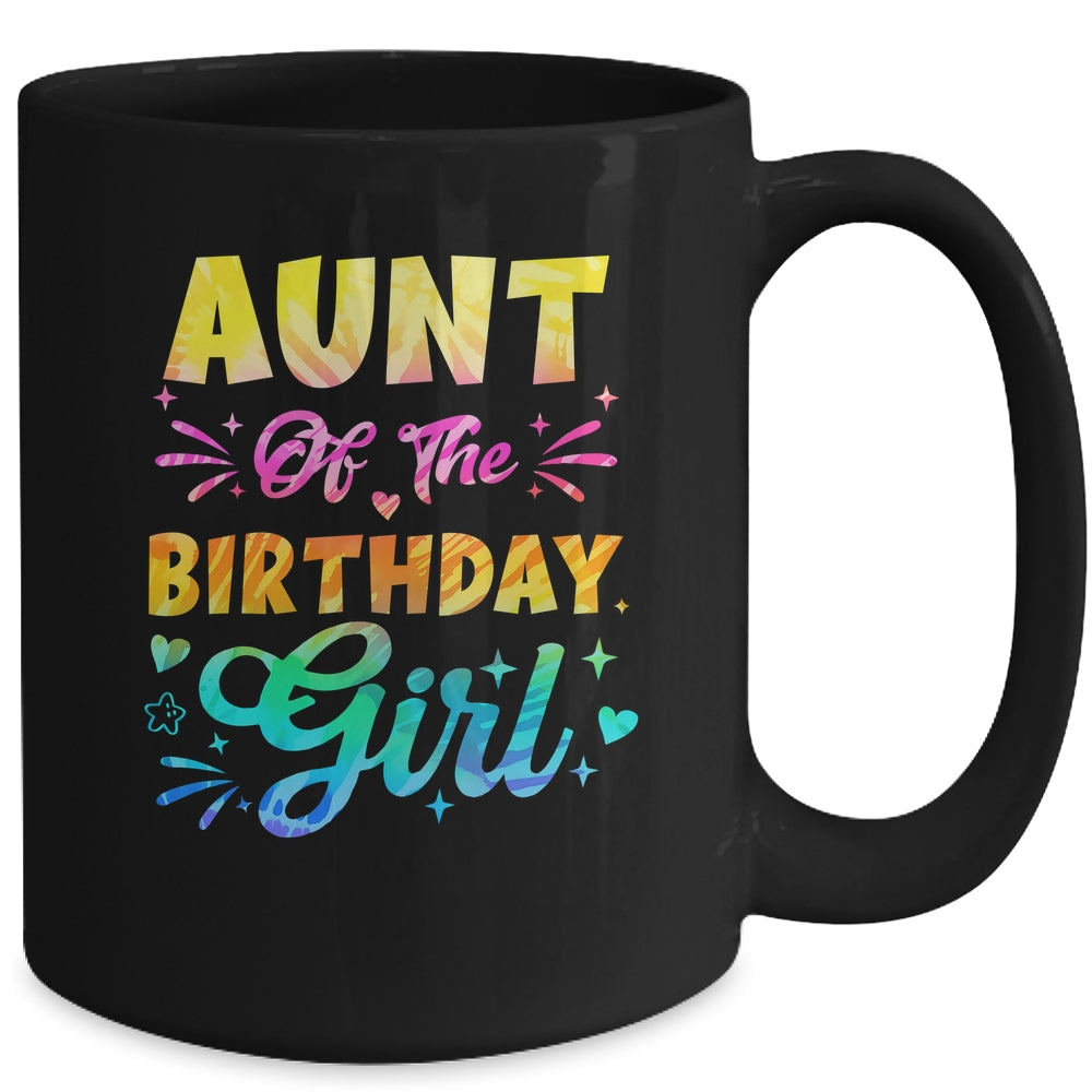 Aunt Of The Birthday Girl Tie Dye 1st Birthday Family Mug | teecentury