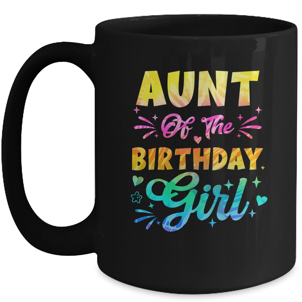 Aunt Of The Birthday Girl Tie Dye 1st Birthday Family Mug | teecentury
