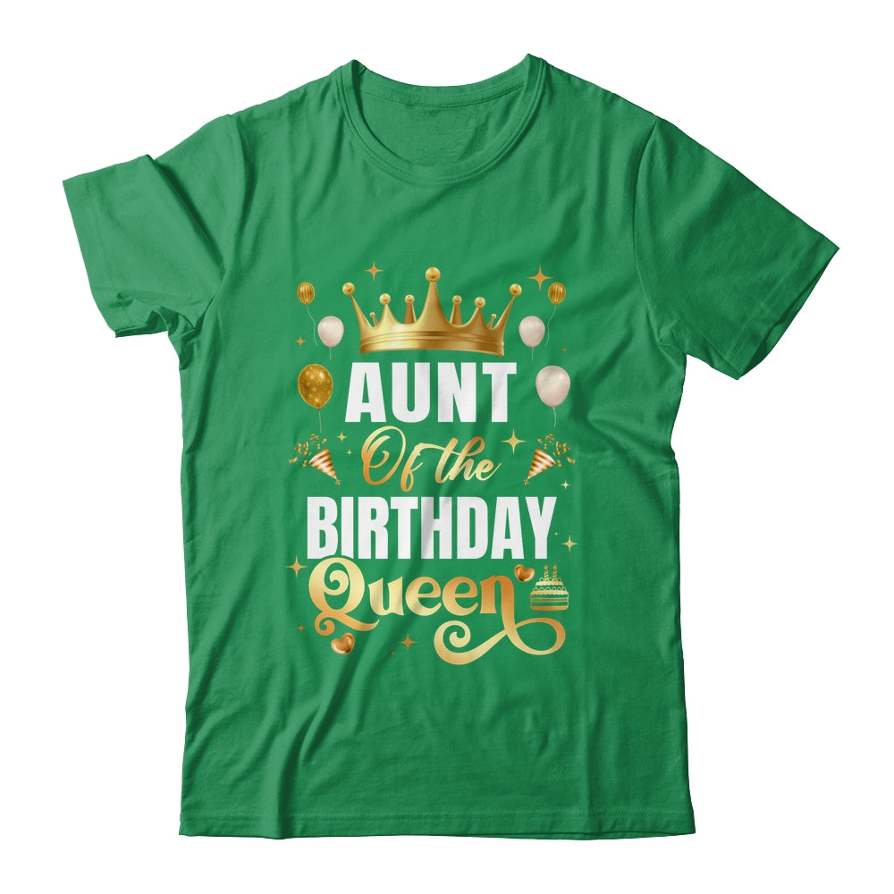 Aunt Of The Birthday Queen Funny Matching Birthday Party Shirt & Hoodie | teecentury