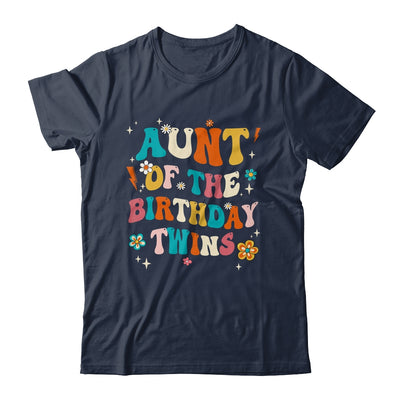 Aunt Of The Birthday Twins Boys Girls Party Retro Bday Shirt & Hoodie | teecentury