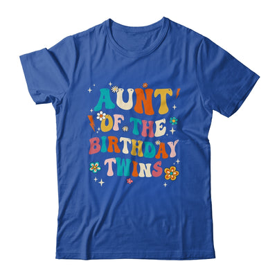 Aunt Of The Birthday Twins Boys Girls Party Retro Bday Shirt & Hoodie | teecentury