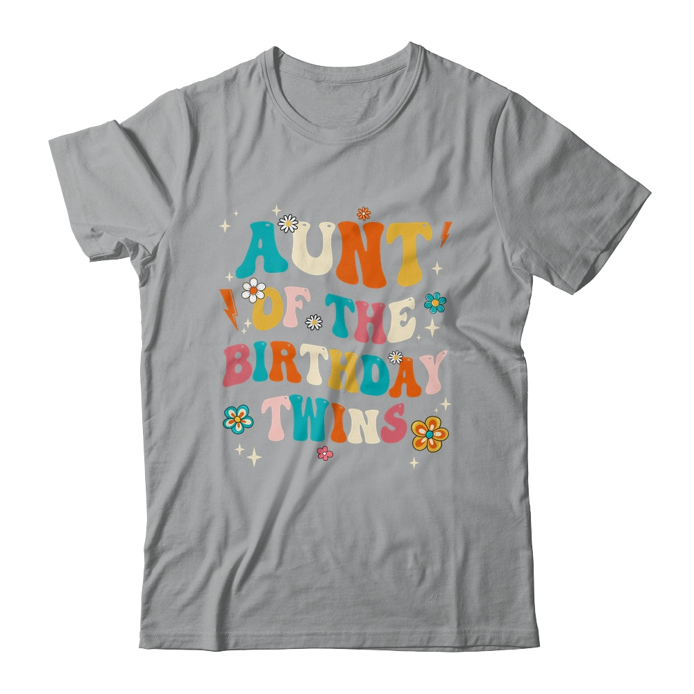 Aunt Of The Birthday Twins Boys Girls Party Retro Bday Shirt & Hoodie | teecentury