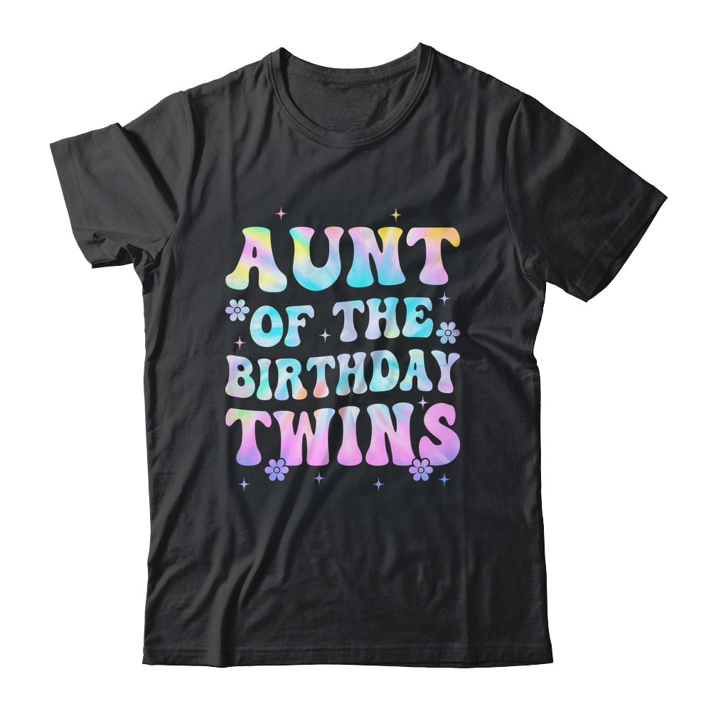 Aunt Of The Birthday Twins Girls Kids Party Retro Bday Shirt & Hoodie | teecentury