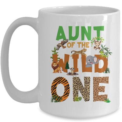 Aunt Of The Birthday Wild One Safari Birthday Boy Family Mug | teecentury