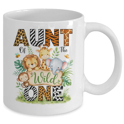 Aunt Of The Wild One First Birthday Boy Jungle Safari Mug | teecentury