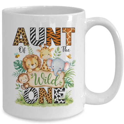 Aunt Of The Wild One First Birthday Boy Jungle Safari Mug | teecentury
