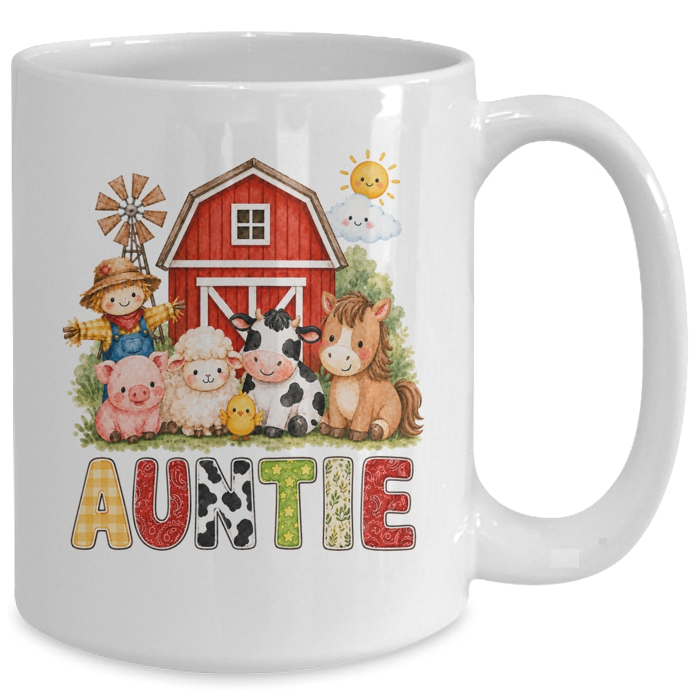 Auntie Farm Cow 1St Birthday Girl Boy Matching Family Mug | teecentury