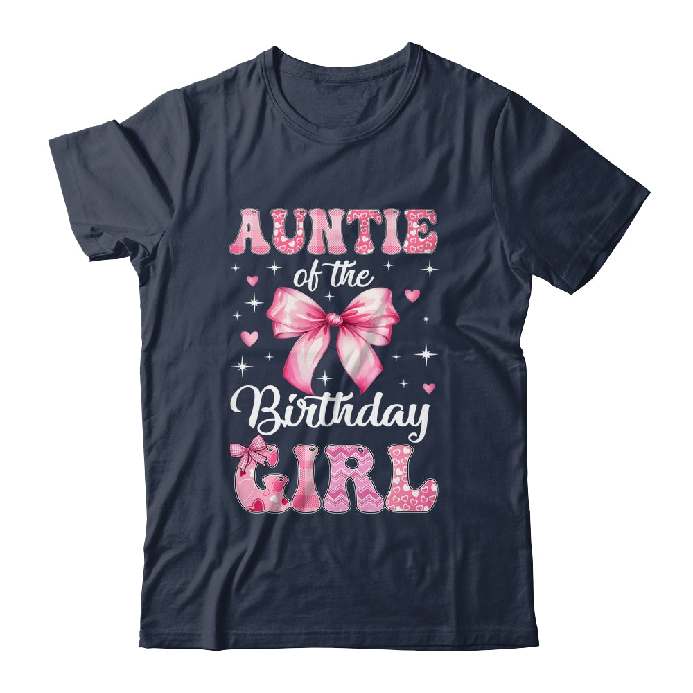 Auntie Of Birthday Girl Coquette Bow Matching Family Shirt & Hoodie | teecentury