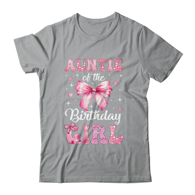 Auntie Of Birthday Girl Coquette Bow Matching Family Shirt & Hoodie | teecentury