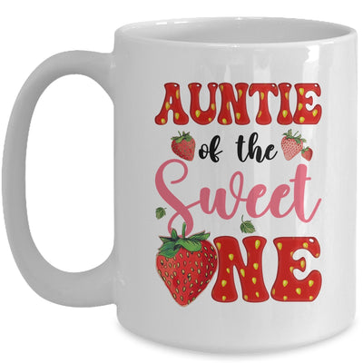 Auntie Of Sweet One Strawberry Frist 1st Birthday Girl Mug | teecentury