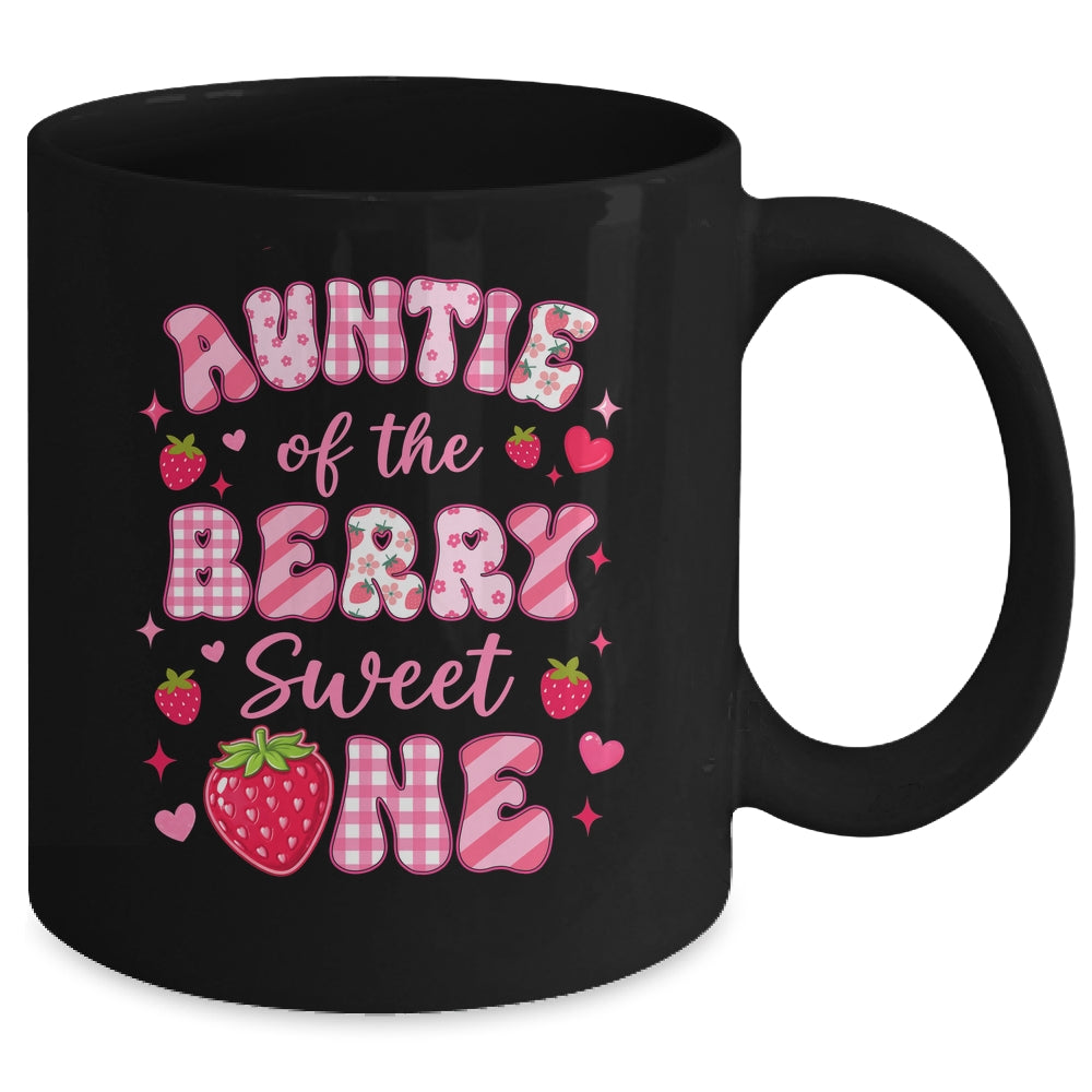 Auntie Of The Berry Sweet One Strawberry First Birthday Mug | teecentury