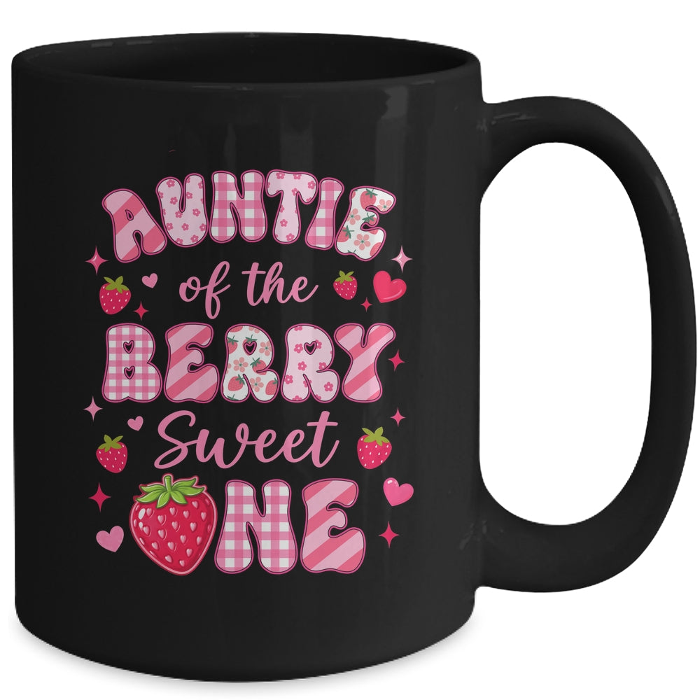 Auntie Of The Berry Sweet One Strawberry First Birthday Mug | teecentury