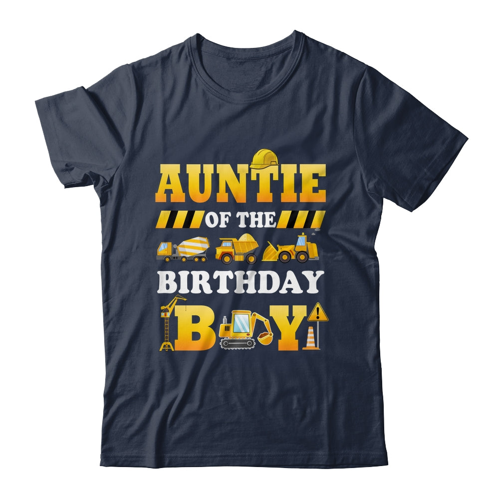 Auntie Of The Birthday Boy Construction Matching Family Shirt & Hoodie | teecentury
